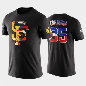 Giants 2022 Filipino Heritage Night Brandon Crawford Black T-Shirt