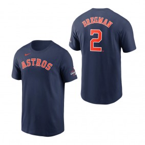 Men's Houston Astros Alex Bregman Navy 2022 World Series Champions Name & Number T-Shirt