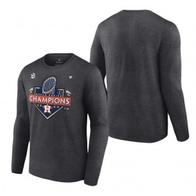 Men's Houston Astros Heather Charcoal 2022 World Series Champions Locker Room Big & Tall Long Sleeve T-Shirt