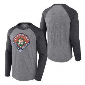 Men's Houston Astros Heather Gray 2022 World Series Champions Complete Game Long Sleeve T-Shirt