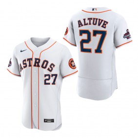 Men's Houston Astros Jose Altuve White 2022 World Series Champions Home Authentic Jersey