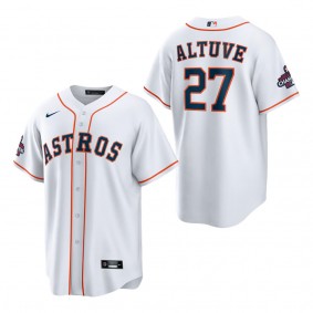 Men's Houston Astros Jose Altuve White 2022 World Series Champions Home Replica Jersey