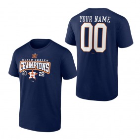 Men's Houston Astros Navy 2022 World Series Champions Custom T-Shirt