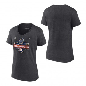 Women's Houston Astros Heather Charcoal 2022 World Series Champions Locker Room Plus Size V-Neck T-Shirt