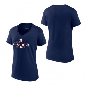 Women's Houston Astros Navy 2022 World Series Champions Champions Logo V-Neck T-Shirt