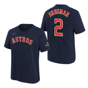 Youth Houston Astros Alex Bregman Navy 2022 World Series Champions Name & Number T-Shirt