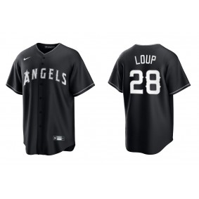 Men's Los Angeles Angels Aaron Loup Black White Replica Official Jersey
