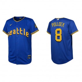 AJ Pollock Youth Seattle Mariners Royal 2023 City Connect Replica Jersey