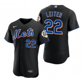 Men's New York Mets Al Leiter Black 60th Anniversary Alternate Authentic Jersey