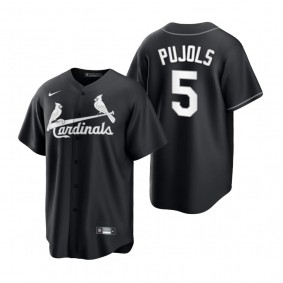 St. Louis Cardinals Albert Pujols Nike Black White Replica Official Jersey