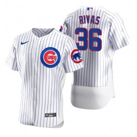 Men's Chicago Cubs Alfonso Rivas White Authentic Home Jersey