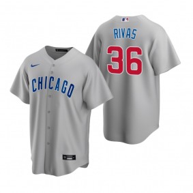 Men's Chicago Cubs Alfonso Rivas Gray Replica Road Jersey