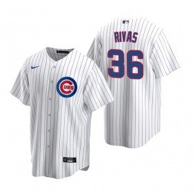 Men's Chicago Cubs Alfonso Rivas White Replica Home Jersey