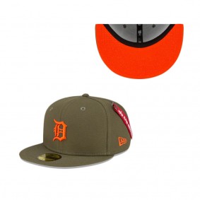 Alpha Industries X Detroit Tigers Green 59FIFTY Fitted Hat