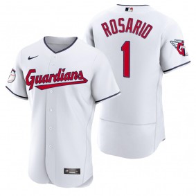 Men's Cleveland Guardians Amed Rosario White Authentic Home Jersey