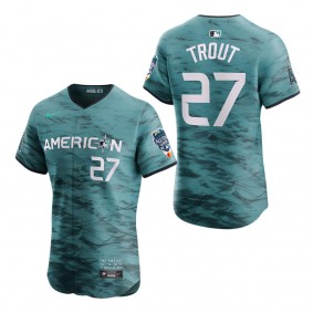 Men's American League Mike Trout Teal 2023 MLB All-Star Game Vapor Premier Elite Player Jersey