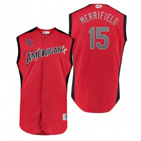 2019 MLB All-Star Game Workout American League Whit Merrifield Red Jersey