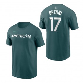 Men's American League Shohei Ohtani Teal 2023 MLB All-Star Game Name & Number T-Shirt