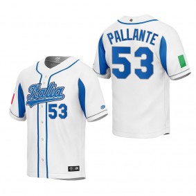 Andre Pallante Italy Baseball White 2023 World Baseball Classic Replica Jersey
