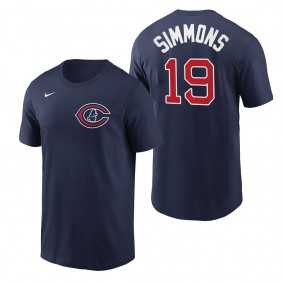 Cubs Andrelton Simmons Navy 2022 Field of Dreams T-Shirt