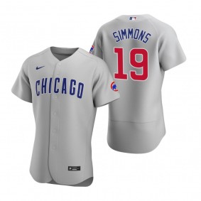Men's Chicago Cubs Andrelton Simmons Gray Authentic Road Jersey