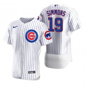 Men's Chicago Cubs Andrelton Simmons White Authentic Home Jersey
