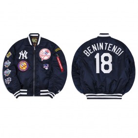 Men's New York Yankees Andrew Benintendi Navy Alpha Industries Jacket