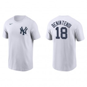 Men's New York Yankees Andrew Benintendi White Name & Number Nike T-Shirt