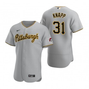 Men's Pittsburgh Pirates Andrew Knapp Gray Authentic Road Jersey