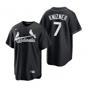 Men's St. Louis Cardinals Andrew Knizner Nike Black White 2021 All Black Fashion Replica Jersey
