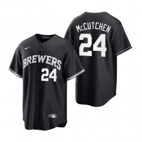 Milwaukee Brewers Andrew McCutchen Nike Black White Replica Official Jersey