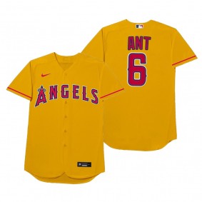 Los Angeles Angels Anthony Rendon Ant Gold 2021 Players' Weekend Nickname Jersey