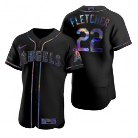 Los Angeles Angels David Fletcher Nike Black Authentic Holographic Golden Edition Jersey