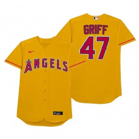 Los Angeles Angels Griffin Canning Griff Gold 2021 Players' Weekend Nickname Jersey
