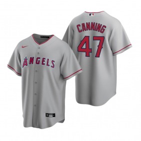 Men's Los Angeles Angels Griffin Canning Nike Gray Replica Road Jersey