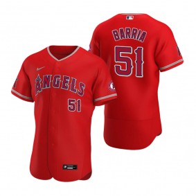 Men's Los Angeles Angels Jaime Barria Nike Red Authentic Jersey