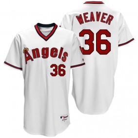Male Los Angeles Angels #36 Jered Weaver White 1970 Turn Back The Clock Throwback Jersey