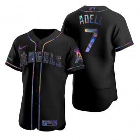 Los Angeles Angels Jo Adell Nike Black Authentic Holographic Golden Edition Jersey
