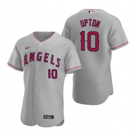Men's Los Angeles Angels Justin Upton Nike Gray Authentic 2020 Road Jersey