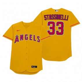 Los Angeles Angels Max Stassi Stassinelli Gold 2021 Players' Weekend Nickname Jersey