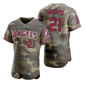 Los Angeles Angels Mike Mayers Camo Authentic 2021 Armed Forces Day Jersey