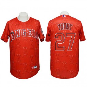 Male Angels #27 Mike Trout 3D Fashion Red Jersey