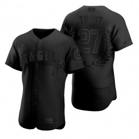 Mike Trout Los Angeles Angels Black Award Collection AL MVP Jersey