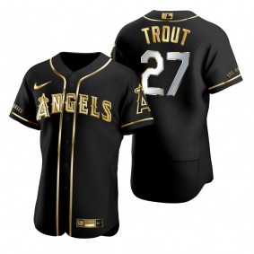 Los Angeles Angels Mike Trout Nike Black Gold Edition Authentic Jersey