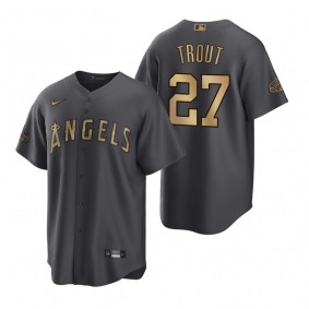 Los Angeles Angels Mike Trout Charcoal 2022 MLB All-Star Game Replica Jersey