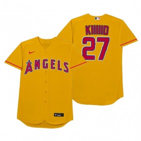 Los Angeles Angels Mike Trout Kiiiiid Gold 2021 Players' Weekend Nickname Jersey