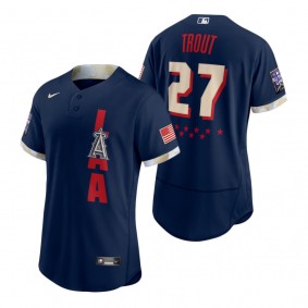 Men's Los Angeles Angels Mike Trout Navy 2021 MLB All-Star Game Authentic Jersey