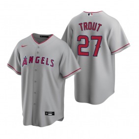 Men's Los Angeles Angels Mike Trout Nike Gray Replica Road Jersey