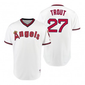 California Angels Mike Trout White 1975 Turn Back the Clock Authentic Jersey