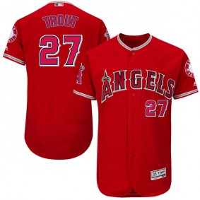 Male Los Angeles Angels of Anaheim #27 Mike Trout Red Flexbase Collection Jersey